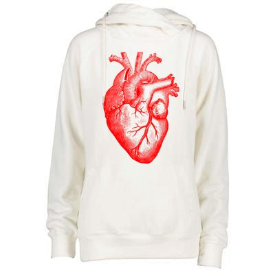 Red Hu Heart Anatomical Med Student Valentines Day Gift Womens Funnel Neck Pullover Hood