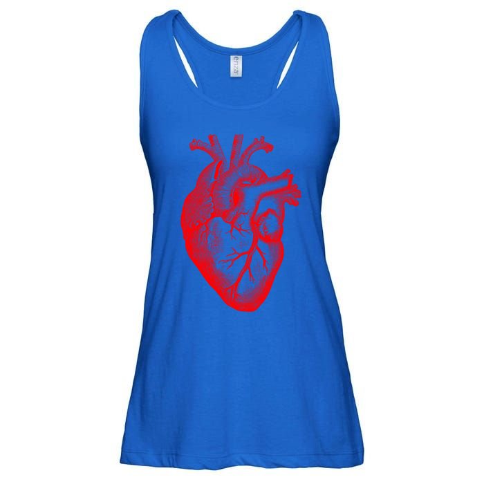 Red Hu Heart Anatomical Med Student Valentines Day Gift Ladies Essential Flowy Tank