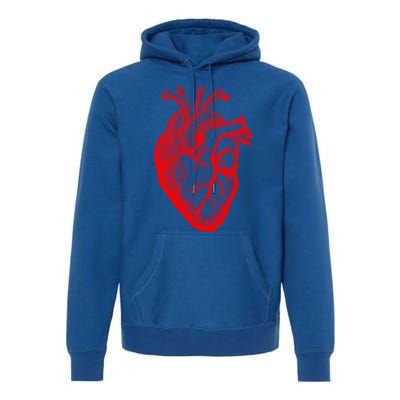 Red Hu Heart Anatomical Med Student Valentines Day Gift Premium Hoodie