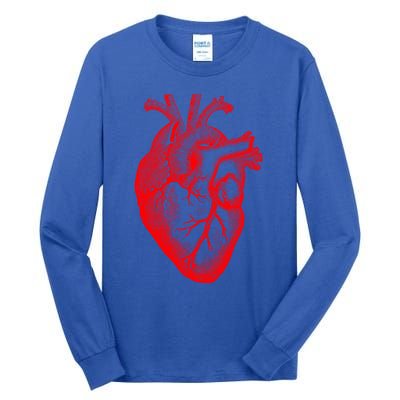 Red Hu Heart Anatomical Med Student Valentines Day Gift Tall Long Sleeve T-Shirt