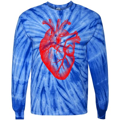 Red Hu Heart Anatomical Med Student Valentines Day Gift Tie-Dye Long Sleeve Shirt