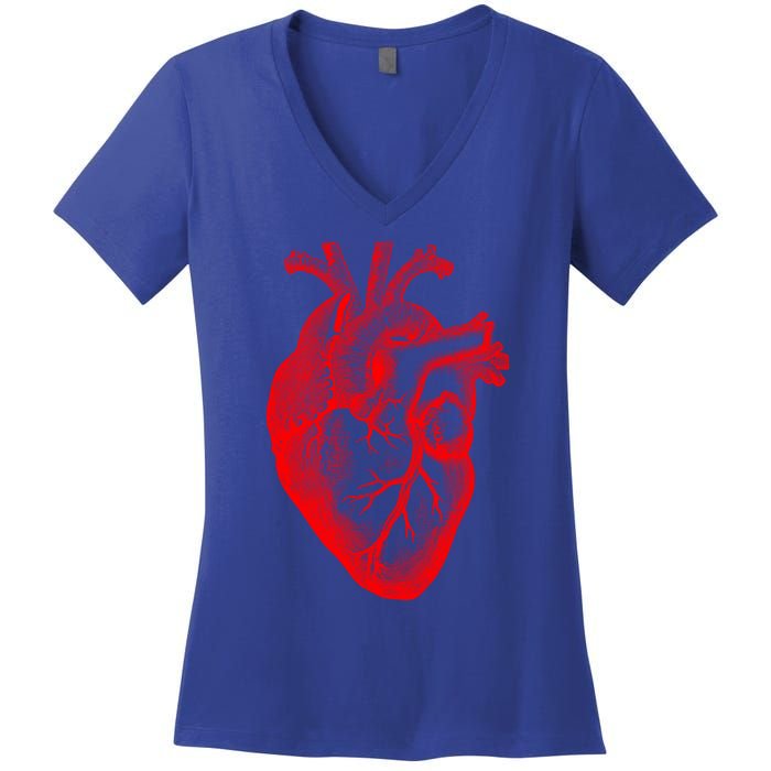 Red Hu Heart Anatomical Med Student Valentines Day Gift Women's V-Neck T-Shirt