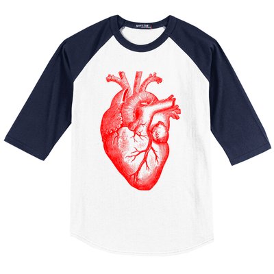 Red Hu Heart Anatomical Med Student Valentines Day Gift Baseball Sleeve Shirt