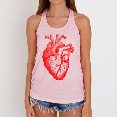 Red Hu Heart Anatomical Med Student Valentines Day Gift Women's Knotted Racerback Tank