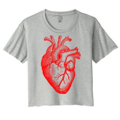 Red Hu Heart Anatomical Med Student Valentines Day Gift Women's Crop Top Tee