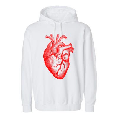 Red Hu Heart Anatomical Med Student Valentines Day Gift Garment-Dyed Fleece Hoodie