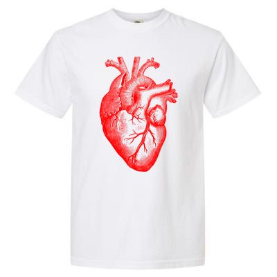 Red Hu Heart Anatomical Med Student Valentines Day Gift Garment-Dyed Heavyweight T-Shirt