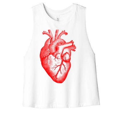 Red Hu Heart Anatomical Med Student Valentines Day Gift Women's Racerback Cropped Tank