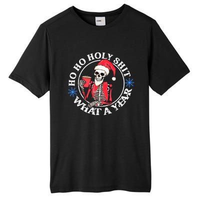 Retro Ho Ho Holy Shit What A Year Funny Skeleton Christmas Tall Fusion ChromaSoft Performance T-Shirt