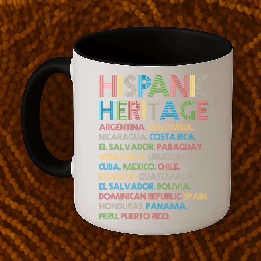 Retro Hispanic Heritage Month Countries Mug