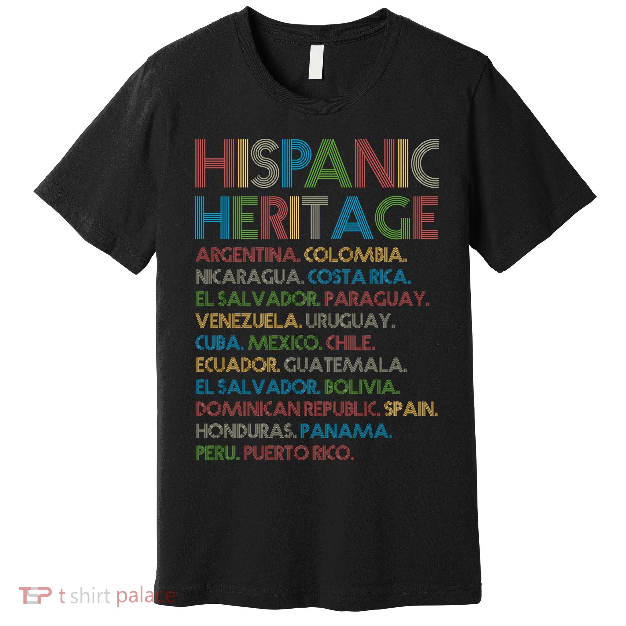 Retro Hispanic Heritage Month Countries Premium T-Shirt