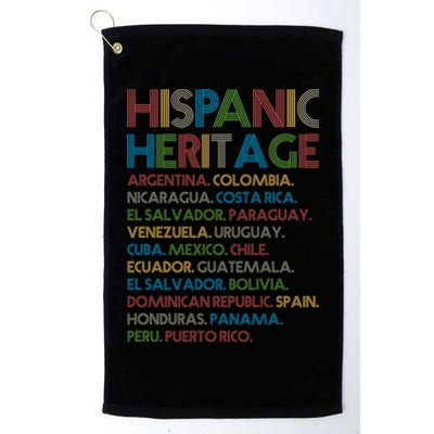 Retro Hispanic Heritage Month Countries Golf Towel