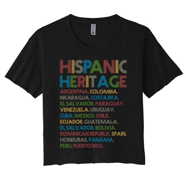 Retro Hispanic Heritage Month Countries Crop Top