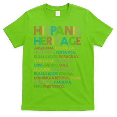 Retro Hispanic Heritage Month Countries T-Shirt