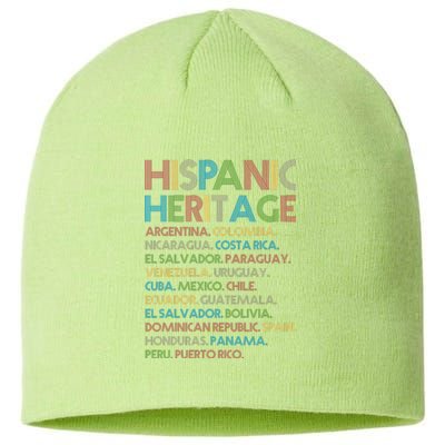 Retro Hispanic Heritage Month Countries Sustainable Beanie