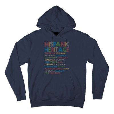 Retro Hispanic Heritage Month Countries Hoodie