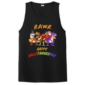 Rawr Happy Hallothanksmas Halloween Thanksgiving Christmas Gift PosiCharge Competitor Tank