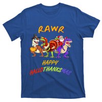 Rawr Happy Hallothanksmas Halloween Thanksgiving Christmas Gift T-Shirt