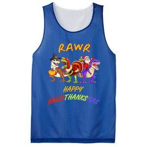 Rawr Happy Hallothanksmas Halloween Thanksgiving Christmas Gift Mesh Reversible Basketball Jersey Tank