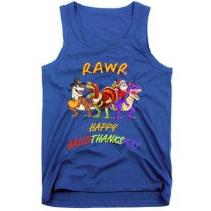 Rawr Happy Hallothanksmas Halloween Thanksgiving Christmas Gift Tank Top