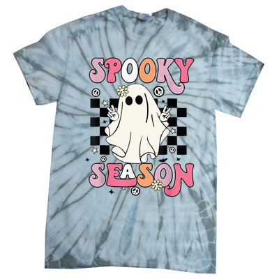 Retro Hippie Halloween Cute Ghost Spooky Season Funny Gifts Tie-Dye T-Shirt