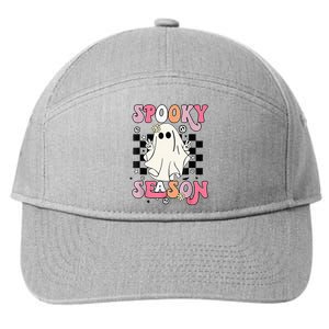 Retro Hippie Halloween Cute Ghost Spooky Season Funny Gifts 7-Panel Snapback Hat