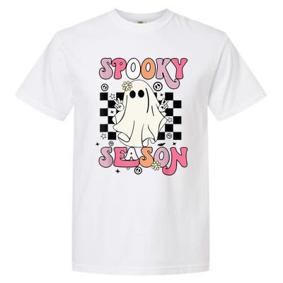 Retro Hippie Halloween Cute Ghost Spooky Season Funny Gifts Garment-Dyed Heavyweight T-Shirt