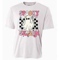 Retro Hippie Halloween Cute Ghost Spooky Season Funny Gifts Cooling Performance Crew T-Shirt