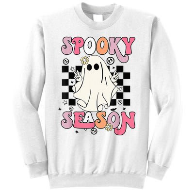 Retro Hippie Halloween Cute Ghost Spooky Season Funny Gifts Sweatshirt