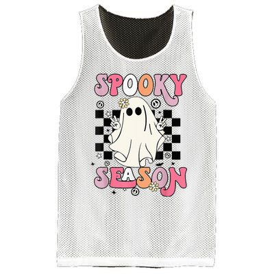 Retro Hippie Halloween Cute Ghost Spooky Season Funny Gifts Mesh Reversible Basketball Jersey Tank