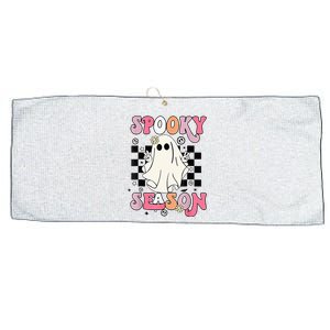 Retro Hippie Halloween Cute Ghost Spooky Season Funny Gifts Large Microfiber Waffle Golf Towel