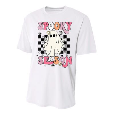 Retro Hippie Halloween Cute Ghost Spooky Season Funny Gifts Performance Sprint T-Shirt