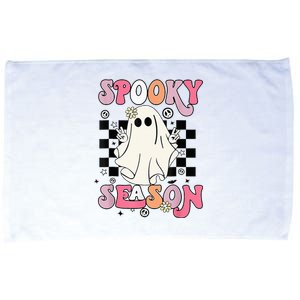 Retro Hippie Halloween Cute Ghost Spooky Season Funny Gifts Microfiber Hand Towel