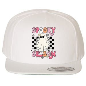 Retro Hippie Halloween Cute Ghost Spooky Season Funny Gifts Wool Snapback Cap