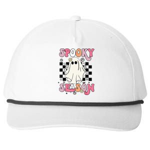 Retro Hippie Halloween Cute Ghost Spooky Season Funny Gifts Snapback Five-Panel Rope Hat