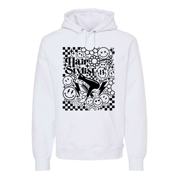 Retro Hairstylist Hair Stylist Gift Idea Trending Hairdresser Funny Premium Hoodie