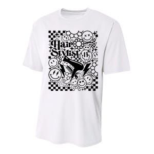 Retro Hairstylist Hair Stylist Gift Idea Trending Hairdresser Funny Performance Sprint T-Shirt