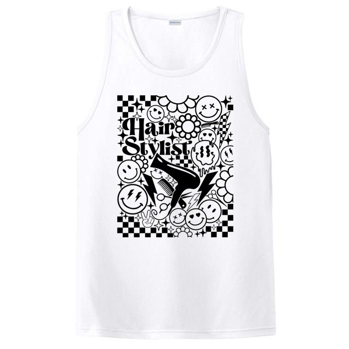 Retro Hairstylist Hair Stylist Gift Idea Trending Hairdresser Funny PosiCharge Competitor Tank