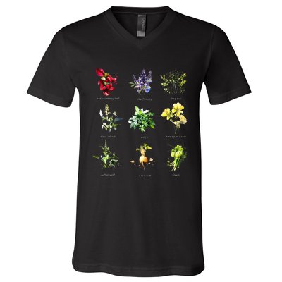 Reproductive Health Herbs Herbalist Plant Lover V-Neck T-Shirt