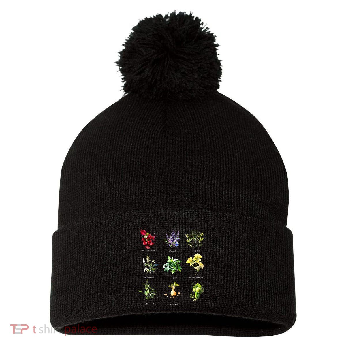 Reproductive Health Herbs Herbalist Plant Lover Pom Pom 12in Knit Beanie