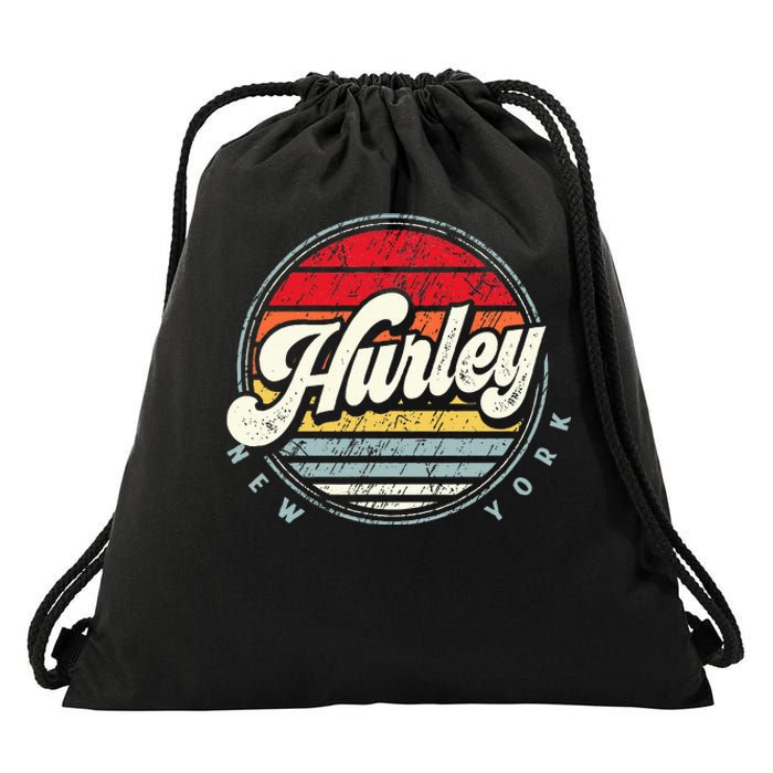 Retro Hurley Home State Cool 70s Style Sunset Drawstring Bag