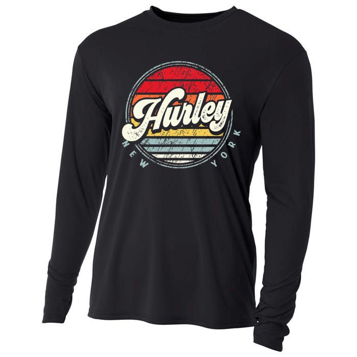 Retro Hurley Home State Cool 70s Style Sunset Cooling Performance Long Sleeve Crew