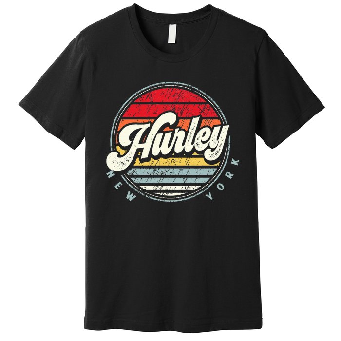 Retro Hurley Home State Cool 70s Style Sunset Premium T-Shirt