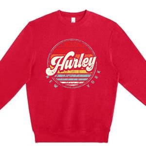 Retro Hurley Home State Cool 70s Style Sunset Premium Crewneck Sweatshirt