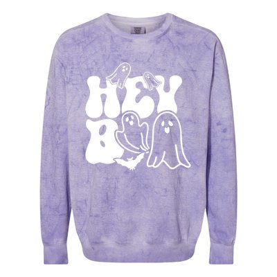 Retro Halloween Hey Boo Cool Gift Colorblast Crewneck Sweatshirt