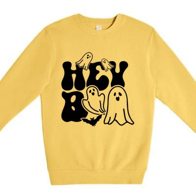 Retro Halloween Hey Boo Cool Gift Premium Crewneck Sweatshirt