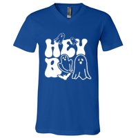 Retro Halloween Hey Boo Cool Gift V-Neck T-Shirt