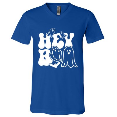 Retro Halloween Hey Boo Cool Gift V-Neck T-Shirt