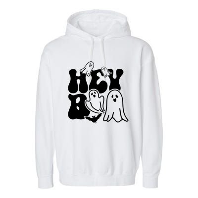 Retro Halloween Hey Boo Cool Gift Garment-Dyed Fleece Hoodie