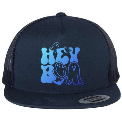 Retro Halloween Hey Boo Cool Gift Flat Bill Trucker Hat